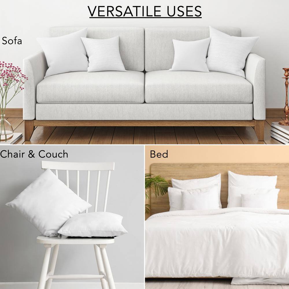 White Hypoallergenic Down Alternative 18" Throw Pillow Inserts, Set of 4