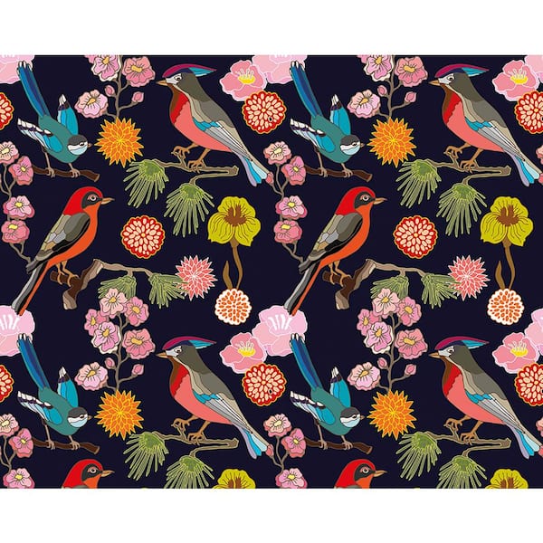OhPopsi Floral Birds Wall Mural