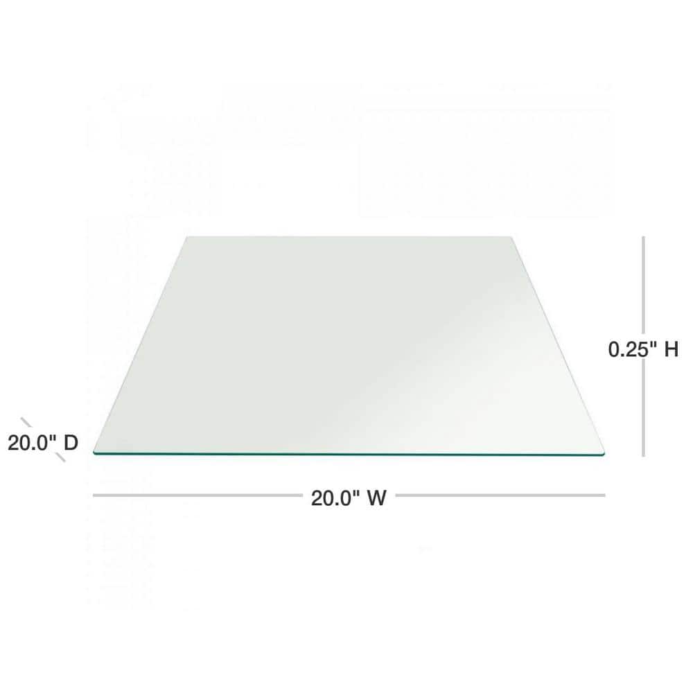 Elegant 20" Clear Tempered Glass Square Table Top