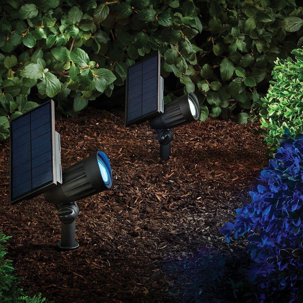 Hampton Bay 80 Lumens Color Changing Black Integrated LED Outdoor