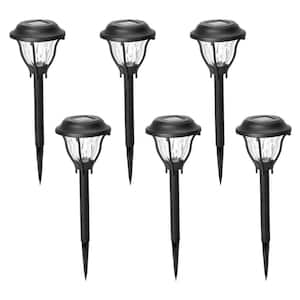 Solar Powered Black Integrated LED Path Light with Waterproof(6-Pack)