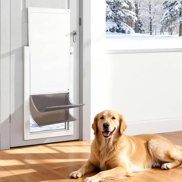 Pet Door, X-Large, Double Magnetic Flaps, Metal Frame, Strong and Weatherproof Dog Door, 13.63 W x 23.63 H