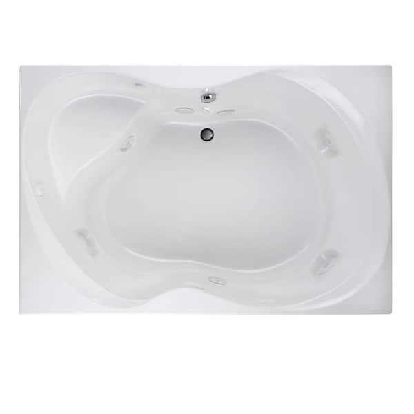 American Standard EverClean 6 ft. Whirlpool Tub with Center Drain in White