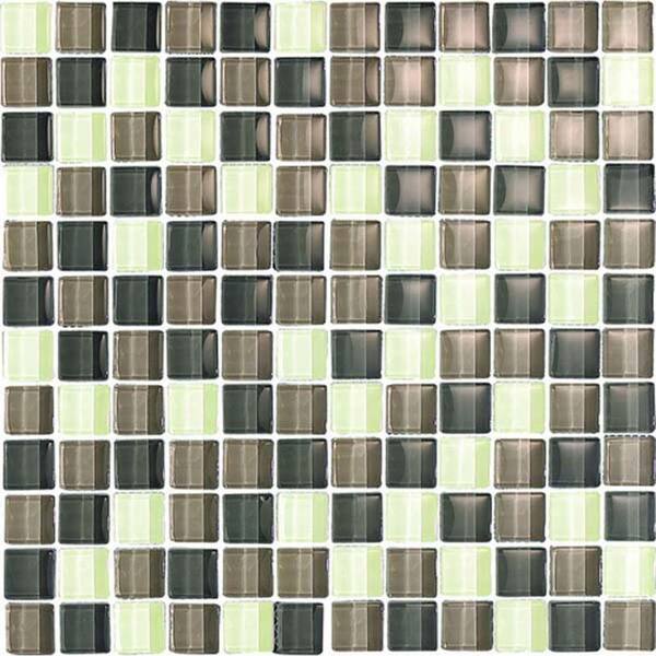 Epoch Architectural Surfaces Color Blends Selva-1601 Gloss Mosaic Glass Mesh Mounted Tile - 4 in. x 4 in. Tile Sample-DISCONTINUED