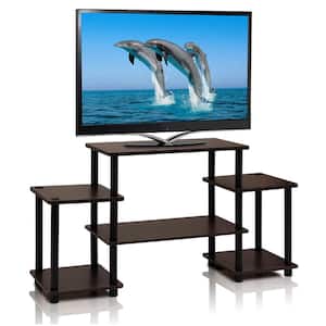 Turn-N-Tube 42 in. Dark Brown Particle Board Entertainment Center Fits TVs Up to 37 in. with Open Storage