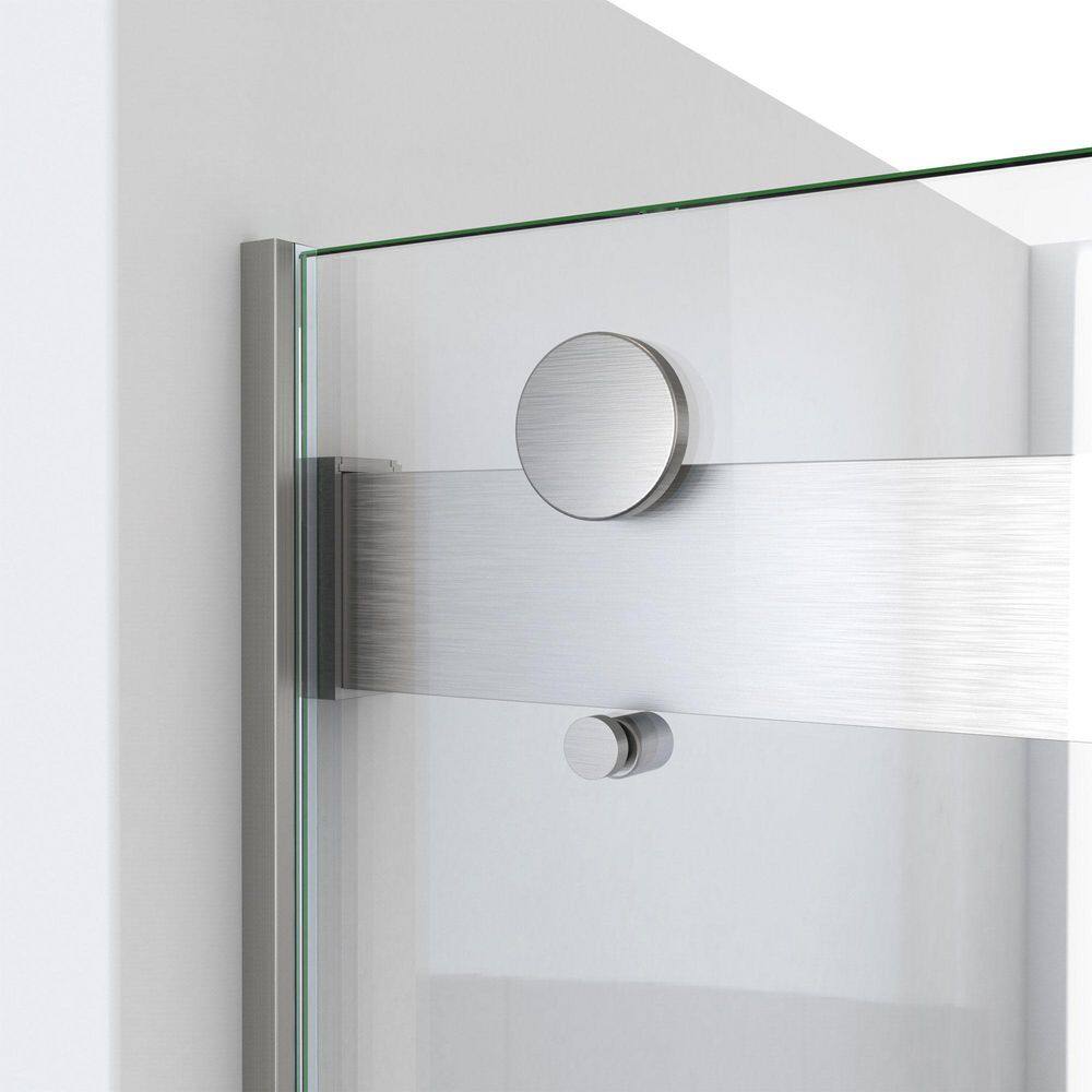 Essence 56-60" Frameless Brushed Nickel Tub Door with ClearMax™