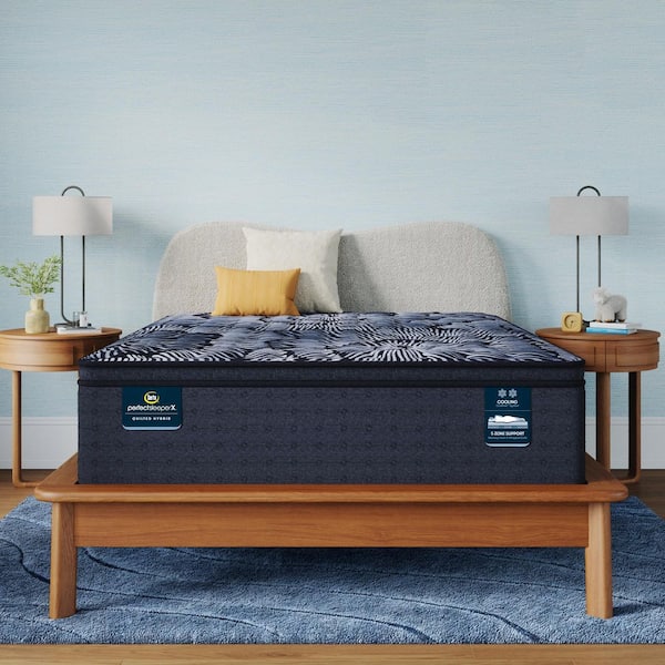 Serta Perfect Sleeper X Lexton Hybrid Twin XL Medium Pillow Top 14.25 in. Low Profile Mattress Set