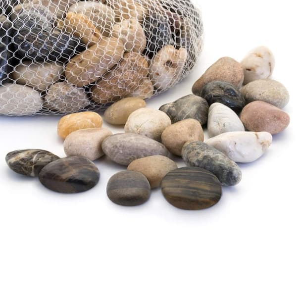 5 lb Large River Rocks Smooth Decor Natural 50-60 Count