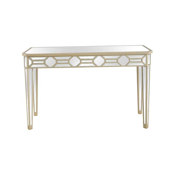 Camden Isle Lilian 47.2 in. Champagne Rectangle Glass Console Table
