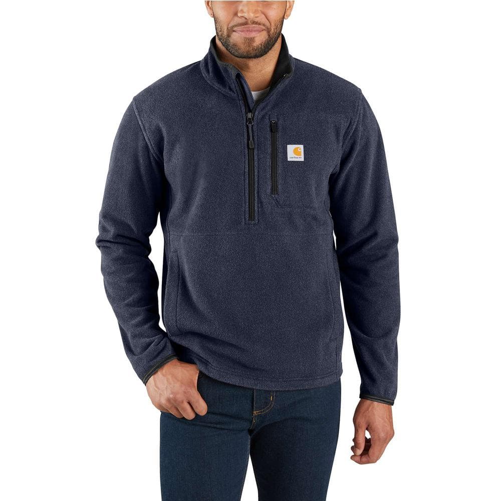 Carhartt Men's X-Large Navy Heather Polyester Dalton Half Zip