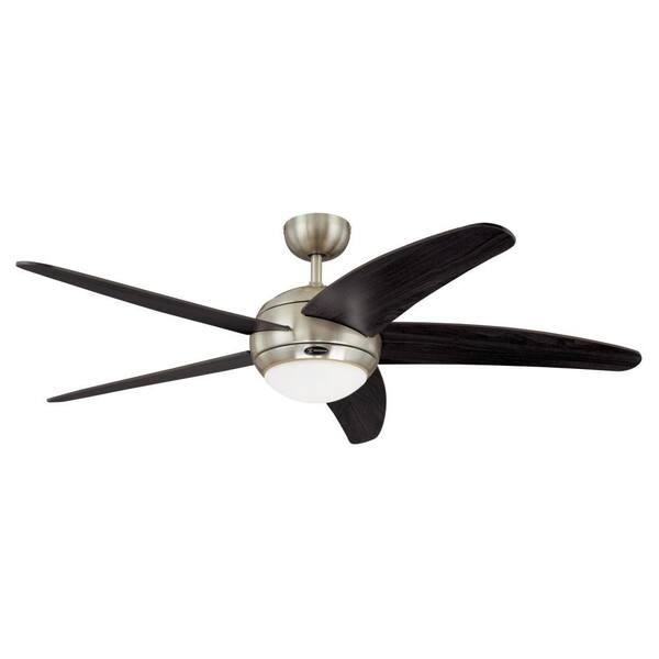 Westinghouse Bendan 52 in. Integrated LED Satin Chrome Ceiling Fan with Light Kit and Remote Control