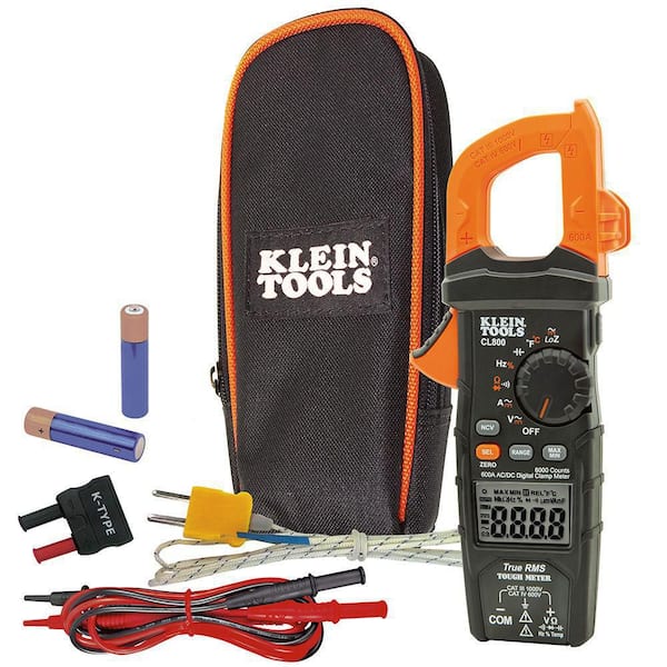 Klein Tools 600 Amp AC/DC True RMS Auto Ranging Digital Clamp Meter (CL800)