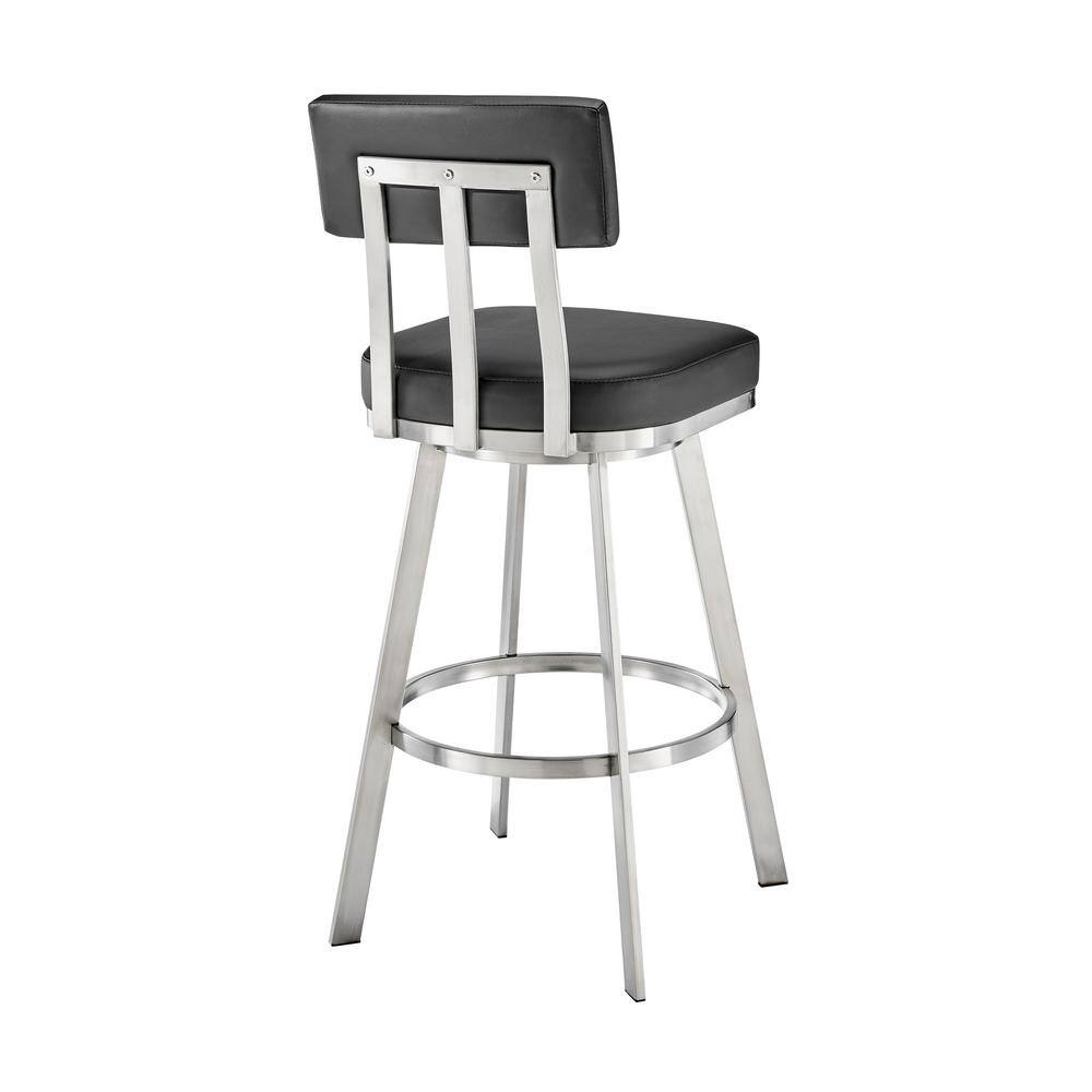 Luxe Black Leather & Chrome Swivel Adjustable Counter Stool