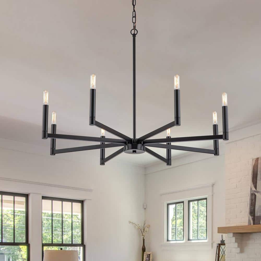 EDISLIVE Galea 8-Light Linear Candle Style Classic Black Chandelier ...