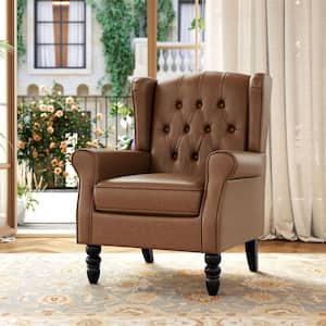 Uixe Modern Black Blue Linen Upholstered Button High Back Accent