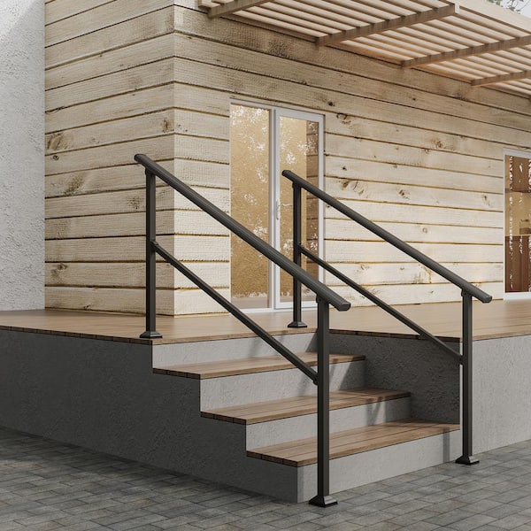 4.66 ft. Metal Handrail for 0-5 Steps (2-Pack)