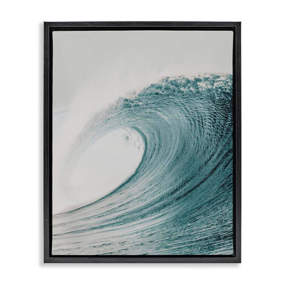 Big Curled Sea Wave by LSR Design Studio Black Floater Frame Coastal Graphic Art Print 31 in. x 25 in. price history on PriceWatchPro