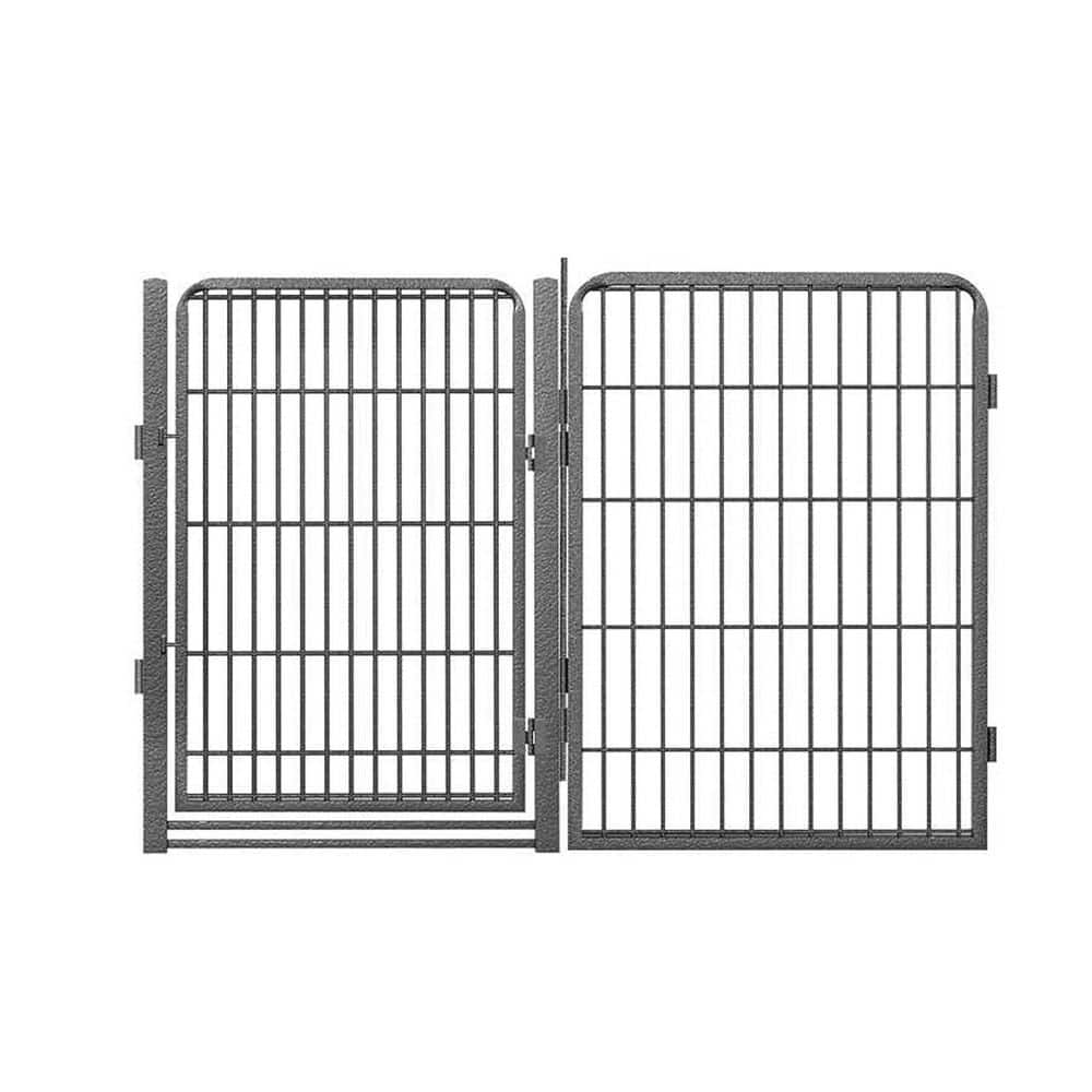Misopily 32 in. Metal Garden Fence Panels with Low Threshold Gate