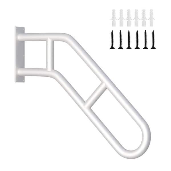 27 in. U-shaped Wall Mounted Stair Railing, White (1-Pack)