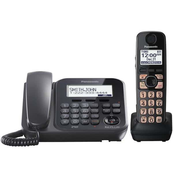 Panasonic Dect 6.0+ Corded and Cordless expandable phone with 1 handset and integrated answering machine