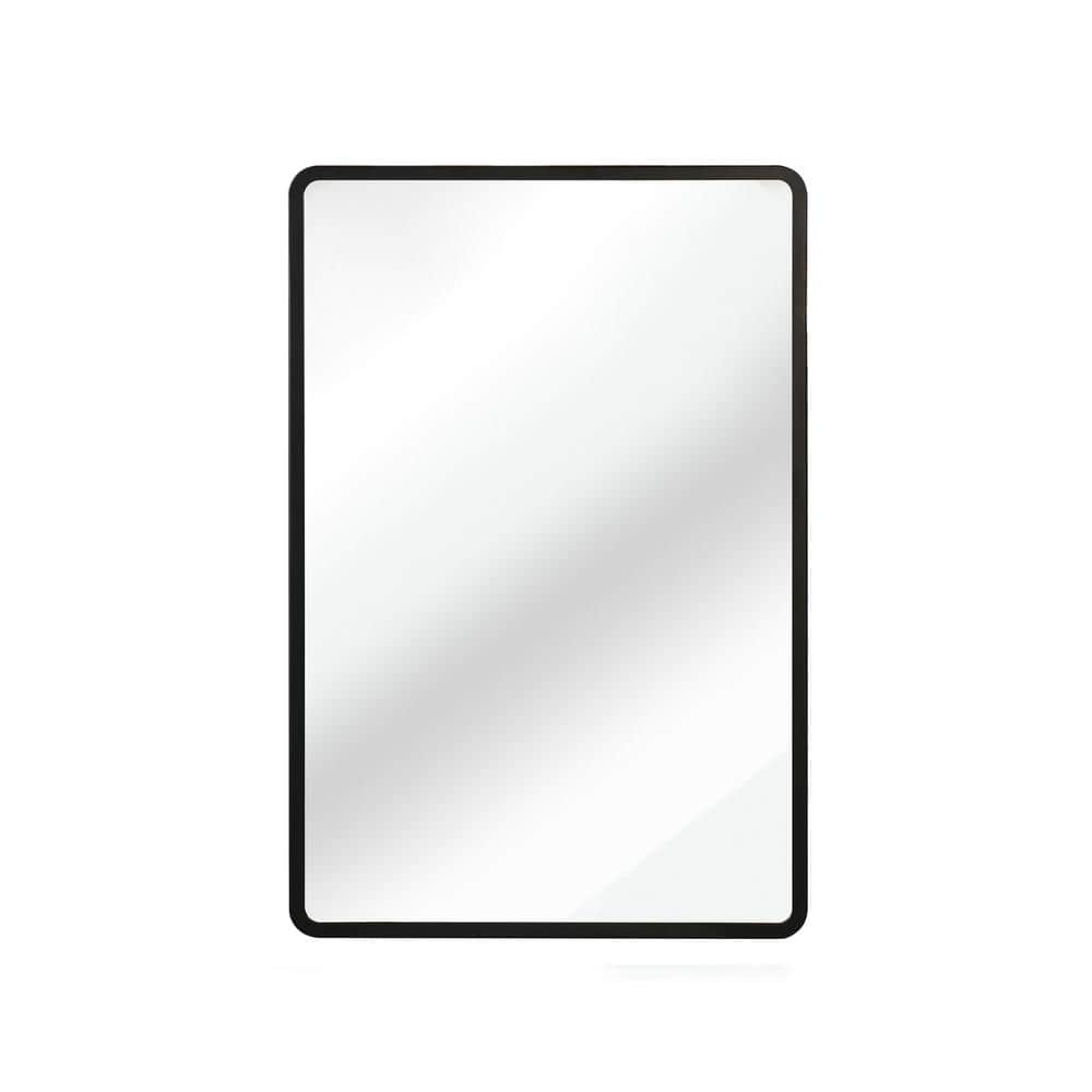 Black Metal Framed Recessed Wall Bathroom Medicine Cabinet Rectangle Medici