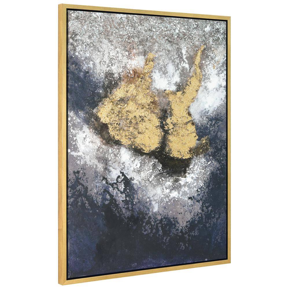 Nourishment Gold and Silver Abstract Hand Painted Canvas Art