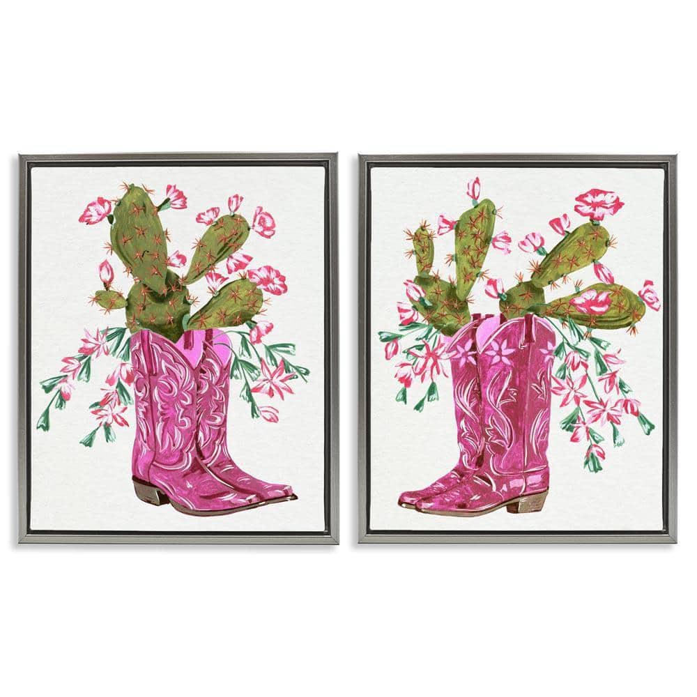 Stupell Industries Cactus in Pink Cowgirl Boots by Melissa Wang 2 ...