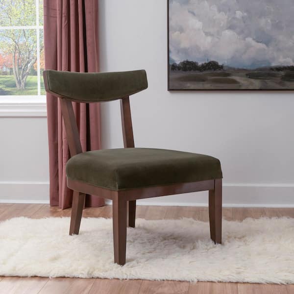 Jenson Brown and Green Fabric Accent Chair