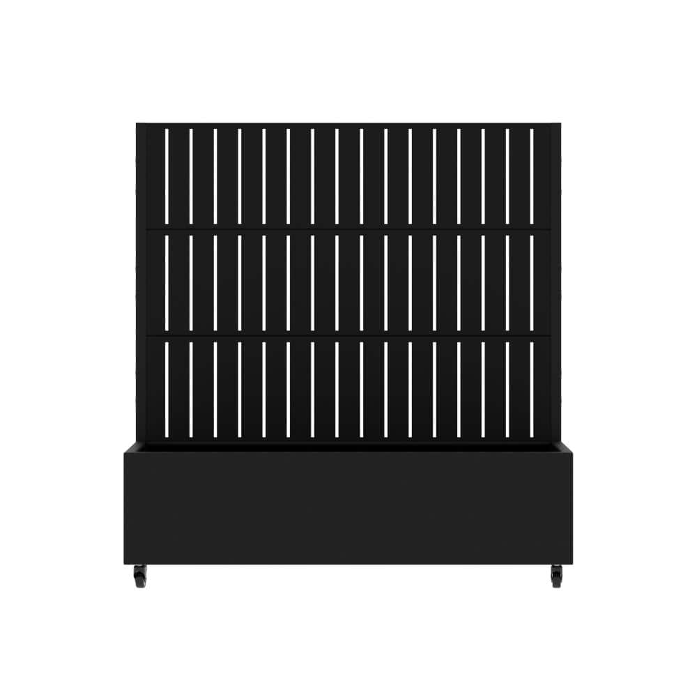 "47"" H x 47"" W Black Metal Rectangle Pots and Planter Raised Box with Trellis for Climbing Plants" price history on PriceWatchPro
