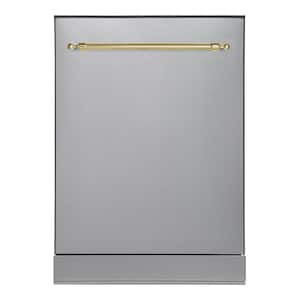 Classico 24 in. Dishwasher with Stainless Steel Metal Spray Arms in the Color SS with Classico Brass handle