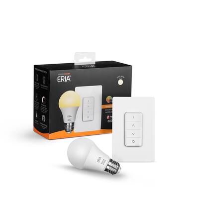 ERIA Soft White Smart Light A19 60-Watt Dimmable CRI 90+ Wireless Lighting Starter Kit with Wireless Remote Switch