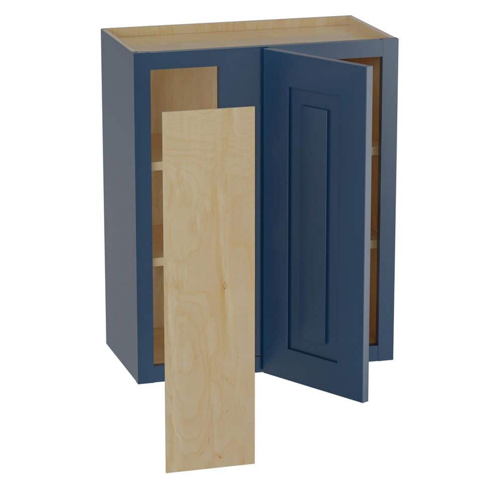 Home Decorators Collection 24 in. W x 34.5 in. H x 24 in. D Grayson Mythic  Blue Plywood Shaker Stock Assembled Drawer Base Kitchen Cabinet Sft Cls  WBCU2730L-GMB The Home Depot