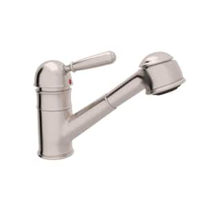 Classic Single-Handle Pull-Out Sprayer Kitchen Faucet in Satin Nickel