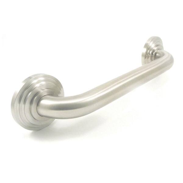 WingIts Platinum Designer Series 12 in. x 1.25 in. Grab Bar Tri-Step in Satin Stainless Steel (15 in. Overall Length)