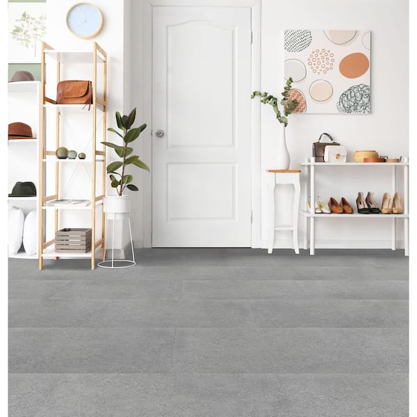 Palazzo 12x24 Self Adhesive Vinyl Floor Tile - City Scape Concrete - 20 Tiles/40 sq. ft.