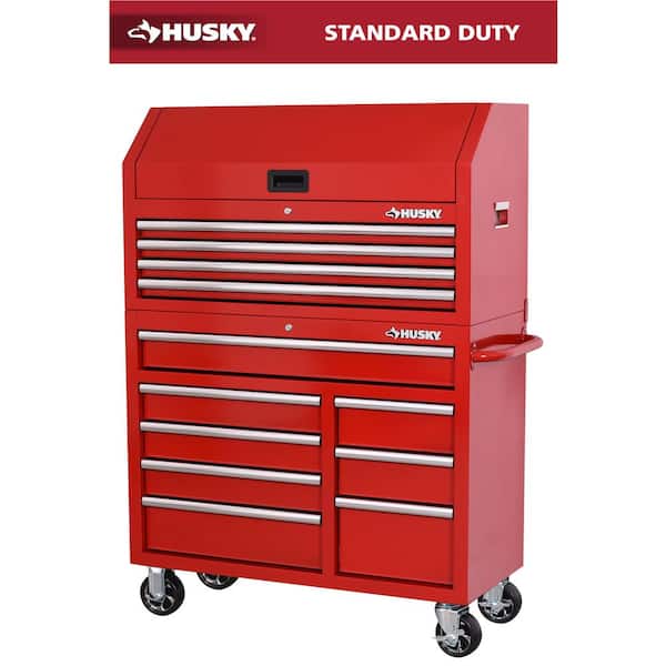 Standard Duty 42 in. x 18 in. D 12-Drawer Red Rolling Tool Chest Combo