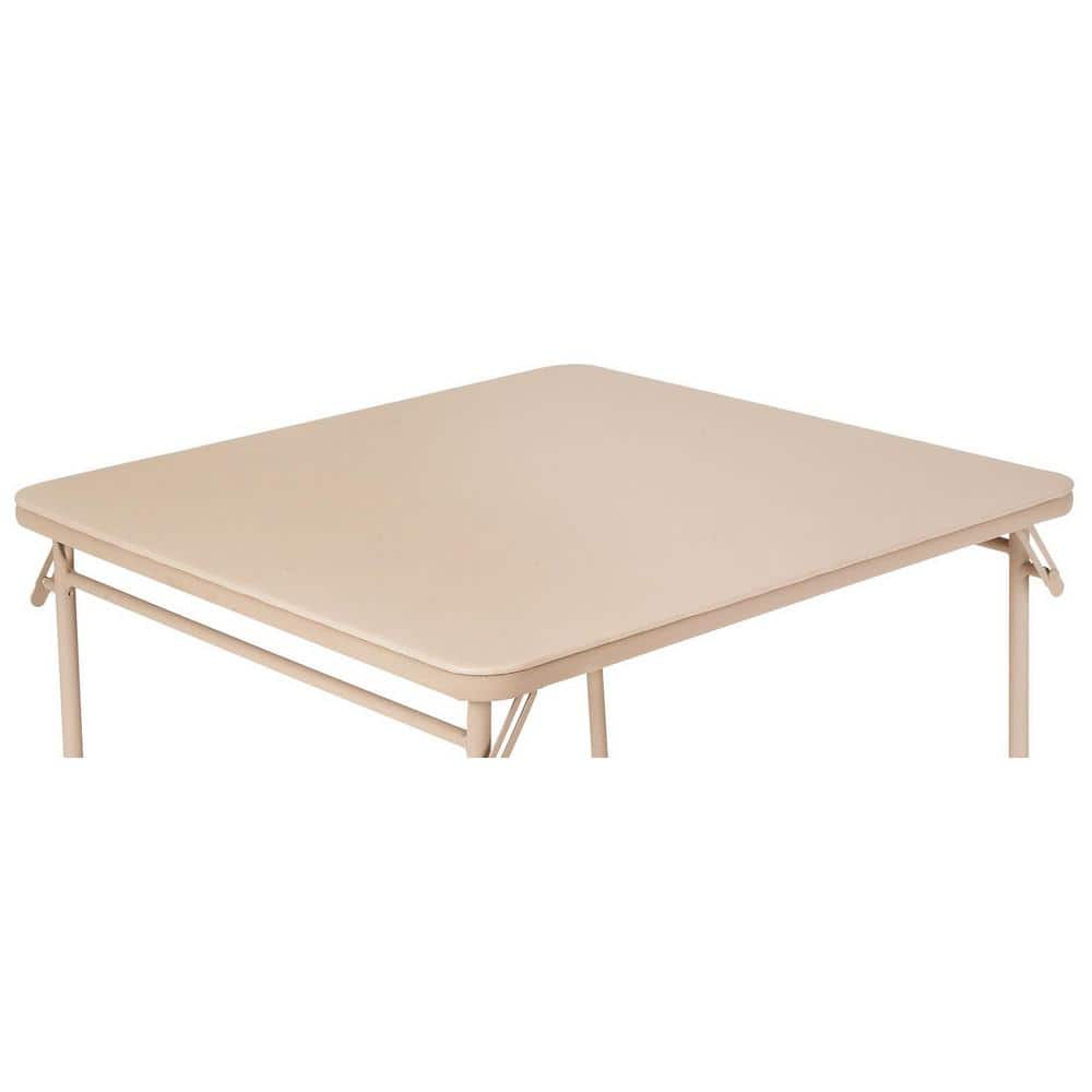 Antique Linen 34" Square Folding Vinyl Top Table