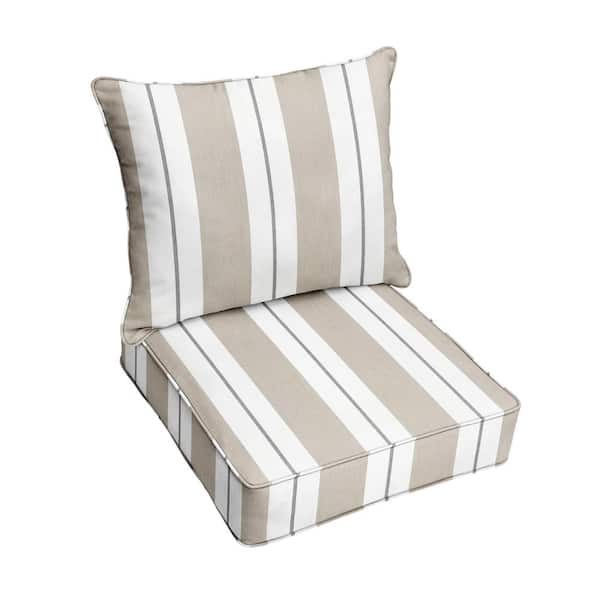 SORRA HOME 27 x 29 x 26 Deep Seating Indoor/Outdoor Pillow and Cushion Chair Set in Sunbrella Relate Linen