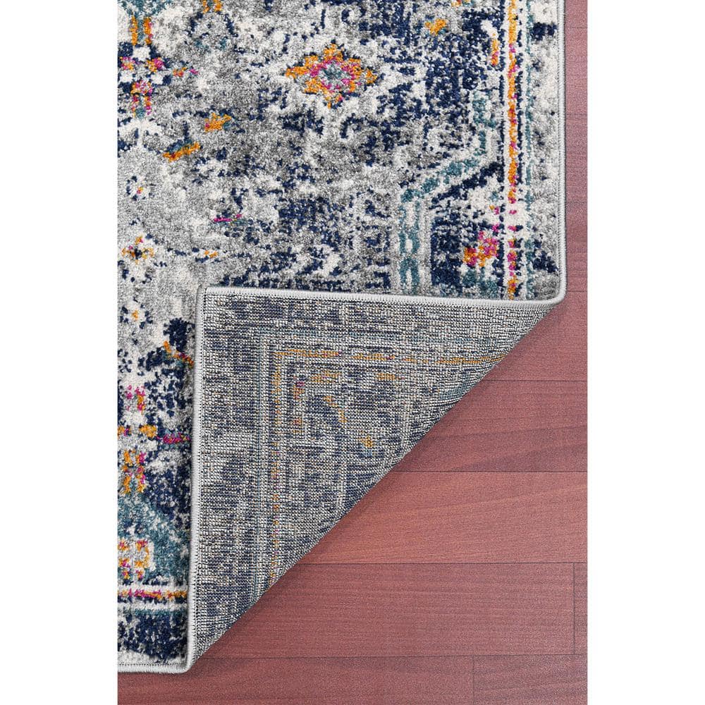 Montana Blue and Orange Rectangular Geometric Area Rug
