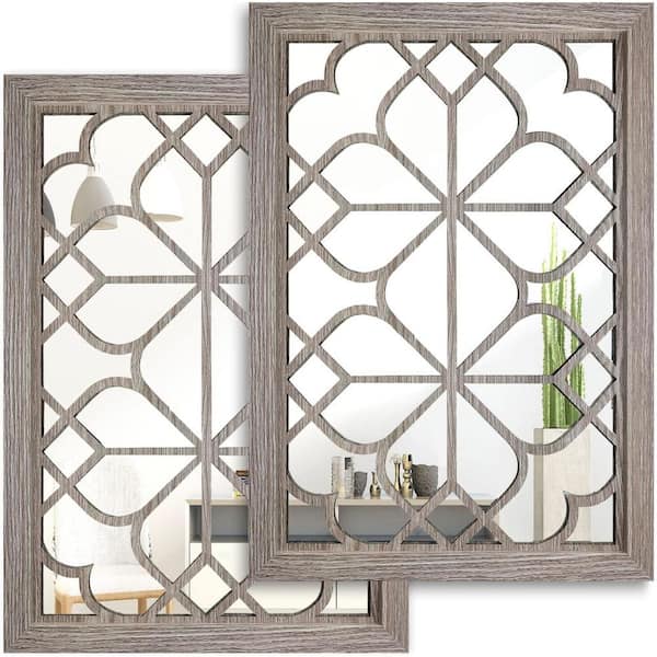 Cubilan 11 in. W x 15 in. H Rectangle Framed Barn Mirror (Set of 2)