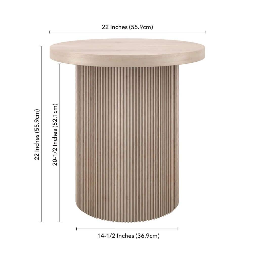 Isa 22 in. Black Grain Round MDF Top End Table - thumbnail 3