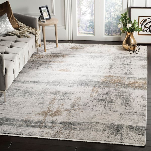 Eclipse 4 ft. x 6 ft. Beige/Gray Distressed Marble Area Rug