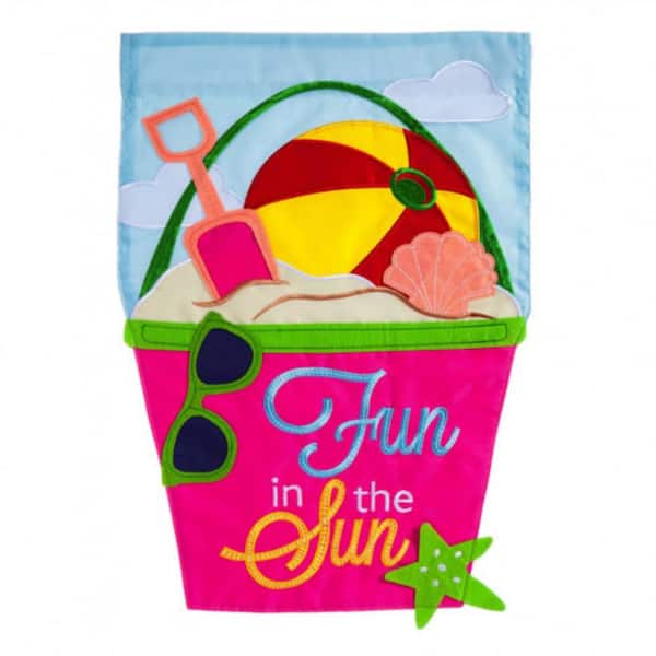 1 ft. x 1-1/2 ft. Fun in the Sun Applique 2-Sided Garden Flag