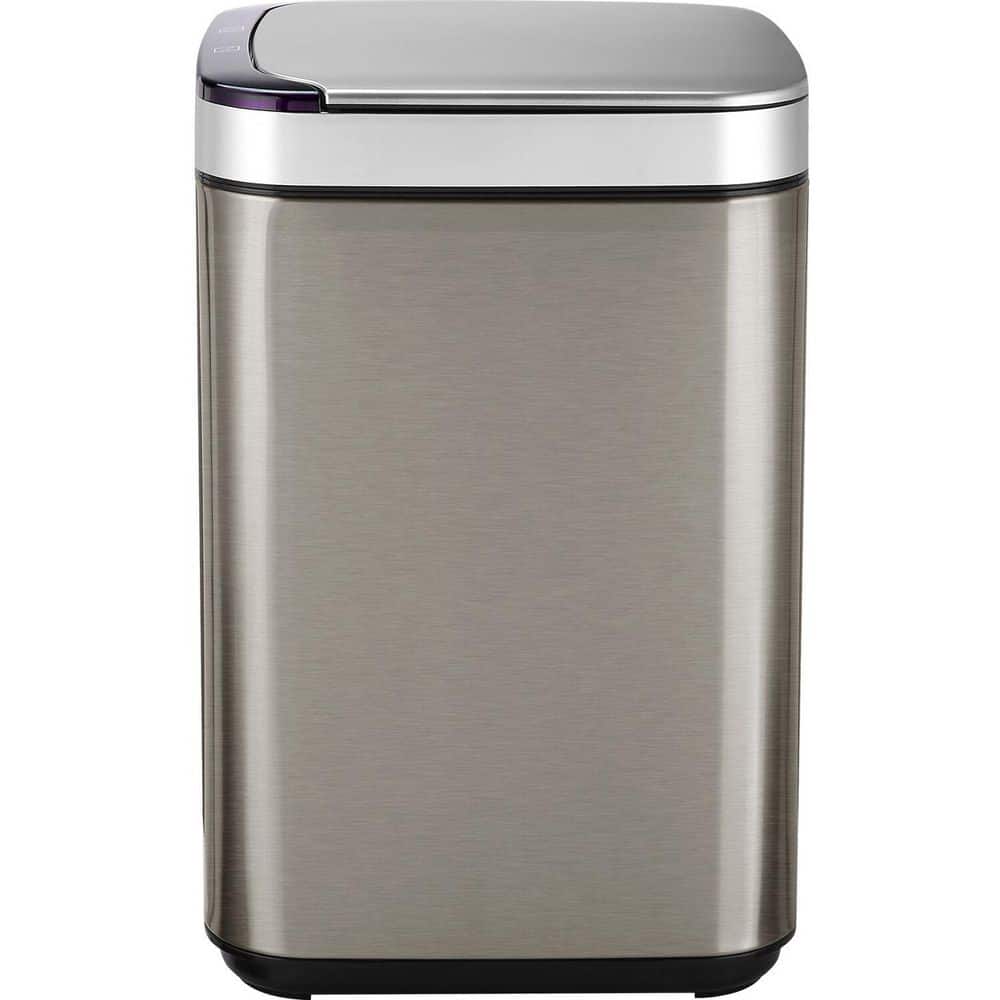Hanover 10-Liter Stainless Steel Touchless Trash Can with Sensor Lid