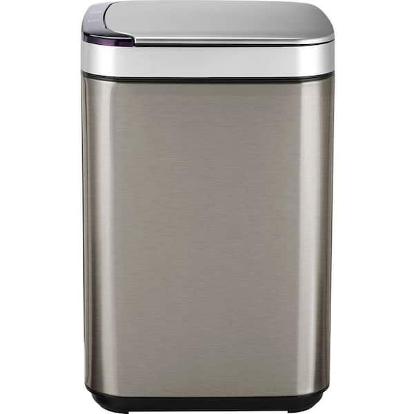 Better Homes & Gardens 3.1 Gallon Trash Can, Oval Bathroom Trash Can,  Stainless Steel
