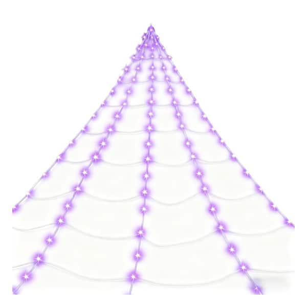 White 23 ft. x 18 ft. Giant Spider Web Lights with 250 LEDs Waterproof Timer 8 Modes for Outdoor Yard Decor (1-Pack)