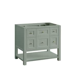 Breckenridge 35.9 in. W x 23.4 in. D x 33.0 in. H Single Bath Vanity Cabinet without Top in Smokey Celadon