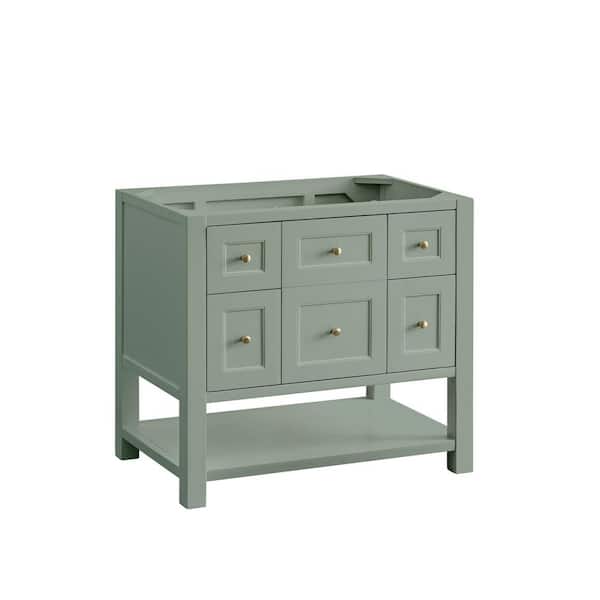 James Martin Vanities Breckenridge 35.9 in. W x 23.4 in. D x 33.0 in. H Single Bath Vanity Cabinet without Top in Smokey Celadon