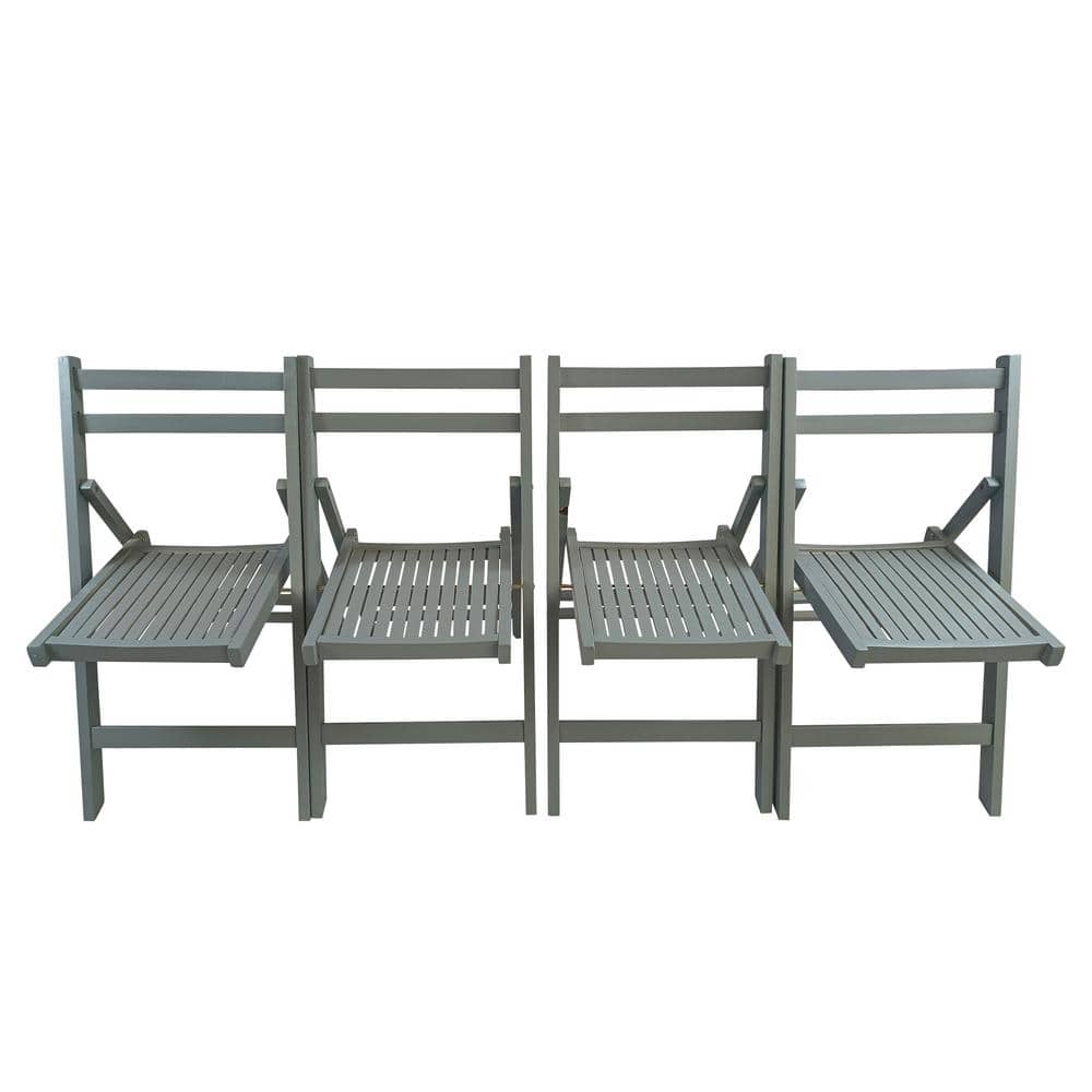 Gray Slatted Aspen Wood Folding Lawn Chair for Special Event, Set of 4 price history on PriceWatchPro