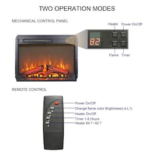 26 in. Electric Fireplace Insert, Ultra Thin Heater with Log Set, Remote Control with Timer, Overheating Protection